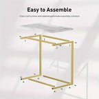 Lot de 2 tables d'appoint en forme de C de 68,5 cm de hauteur, tables d'appoint pour canapé, tables d'appoint en C pour salon