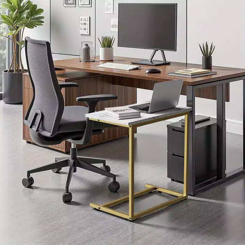 Lot de 2 tables d'appoint en forme de C de 68,5 cm de hauteur, tables d'appoint pour canapé, tables d'appoint en C pour salon