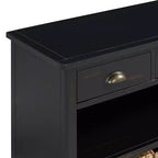 Meuble console rétro, buffet avec 6 tiroirs de rangement et 1 étagère ouverte, meuble de rangement pour salon, entrée, couloir