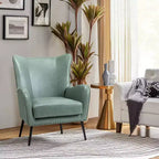 Fauteuil moderne avec pieds en métal, sauge
