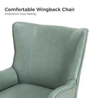 Fauteuil moderne avec pieds en métal, sauge