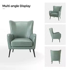 Fauteuil moderne avec pieds en métal, sauge