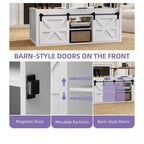 Table Basse Relevable 122 cm Style Ferme avec Porte Coulissante Gain de Place pour Salon
