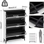 Meuble à chaussures avec 3 tiroirs basculants, meuble à chaussures étroit dissimulé pour l'entrée, étagère à chaussures autoportante pour l'entrée et le couloir.