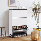 Meuble à chaussures avec 3 tiroirs basculants, meuble à chaussures étroit dissimulé pour l'entrée, étagère à chaussures autoportante pour l'entrée et le couloir.