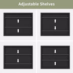PexFix 39,4 x 24,5 Armoire de toilette noire arquée avec miroir, cadre en métal, encastrable, pour meuble de salle de bain, avec 2 étagères