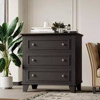 Commode à 3 tiroirs pour chambre à coucher, commode en bois de 81 cm de large, petite table de chevet, organisateur de rangement de vêtements pour chambre à coucher