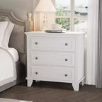 Commode à 3 tiroirs pour chambre à coucher, commode en bois de 81 cm de large, petite table de chevet, organisateur de rangement de vêtements pour chambre à coucher