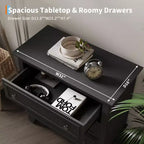 Commode à 3 tiroirs pour chambre à coucher, commode en bois de 81 cm de large, petite table de chevet, organisateur de rangement de vêtements pour chambre à coucher