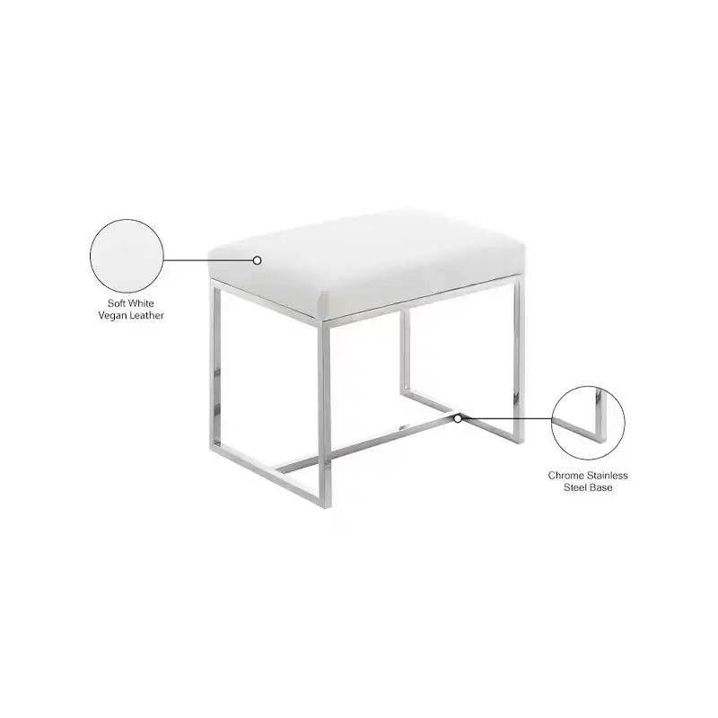 Monroe, pouf chromé / tabouret