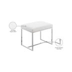Monroe, pouf chromé / tabouret