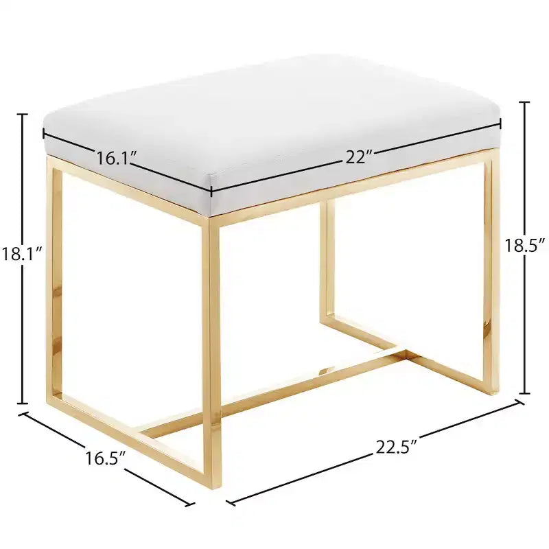 Monroe, pouf chromé / tabouret