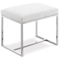 Meridian Furniture,Monroe Chrome Ottoman / Stool