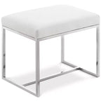 Meridian Furniture,Monroe Chrome Ottoman / Stool