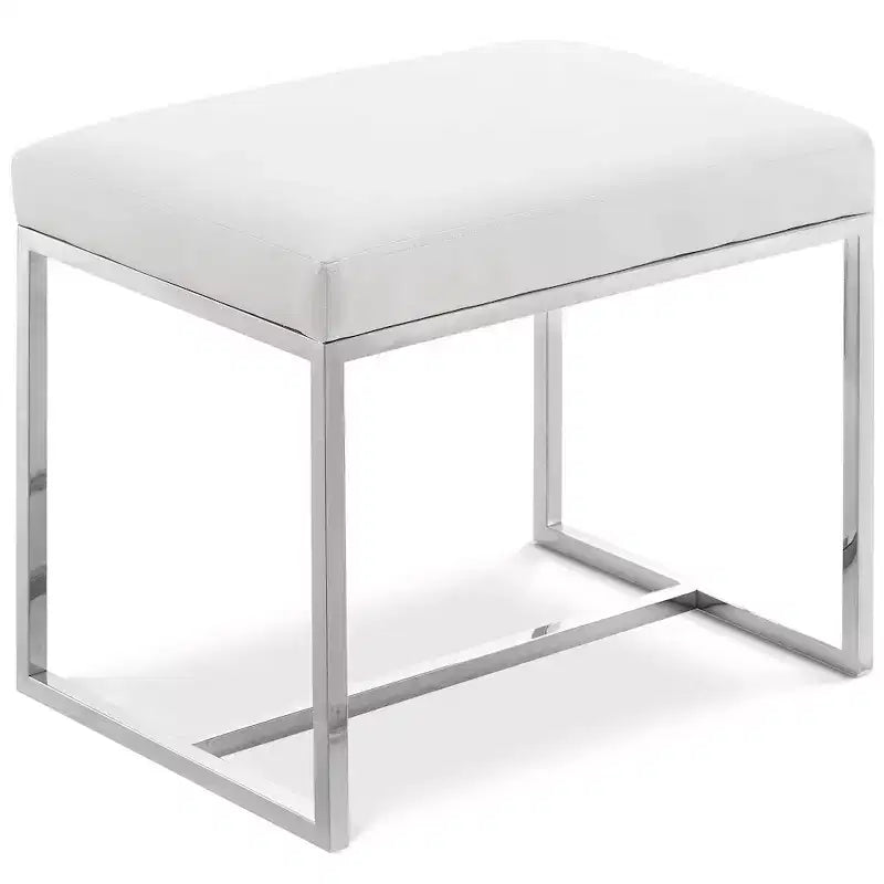 Meridian Furniture,Monroe Chrome Ottoman / Stool