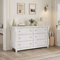 47.2-Inch 6-Drawer Dresser for Bedroom, Freestanding Wooden Storage Chest with Drawers, Closet Organizer for Living Room, Entryway, Natural Oak