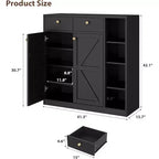 Meuble à chaussures 42 paires – Organisateur à 4 niveaux avec portes et 3 étagères réglables pour entrée/porte d'entrée