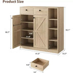 Meuble à chaussures 42 paires – Organisateur à 4 niveaux avec portes et 3 étagères réglables pour entrée/porte d'entrée