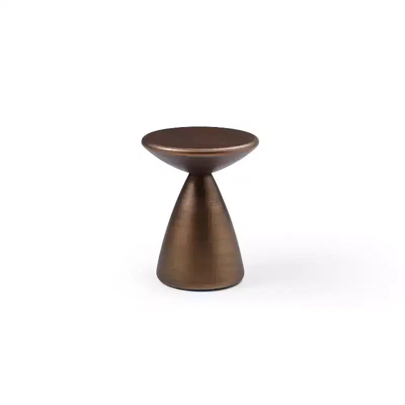 Table d'appoint ronde en métal, hauteur 25 po, couleur marron, 1 pièce