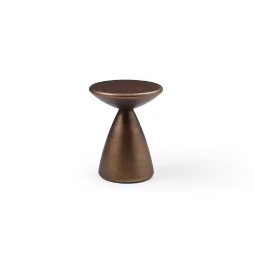 Table d'appoint ronde en métal, hauteur 25 po, couleur marron, 1 pièce
