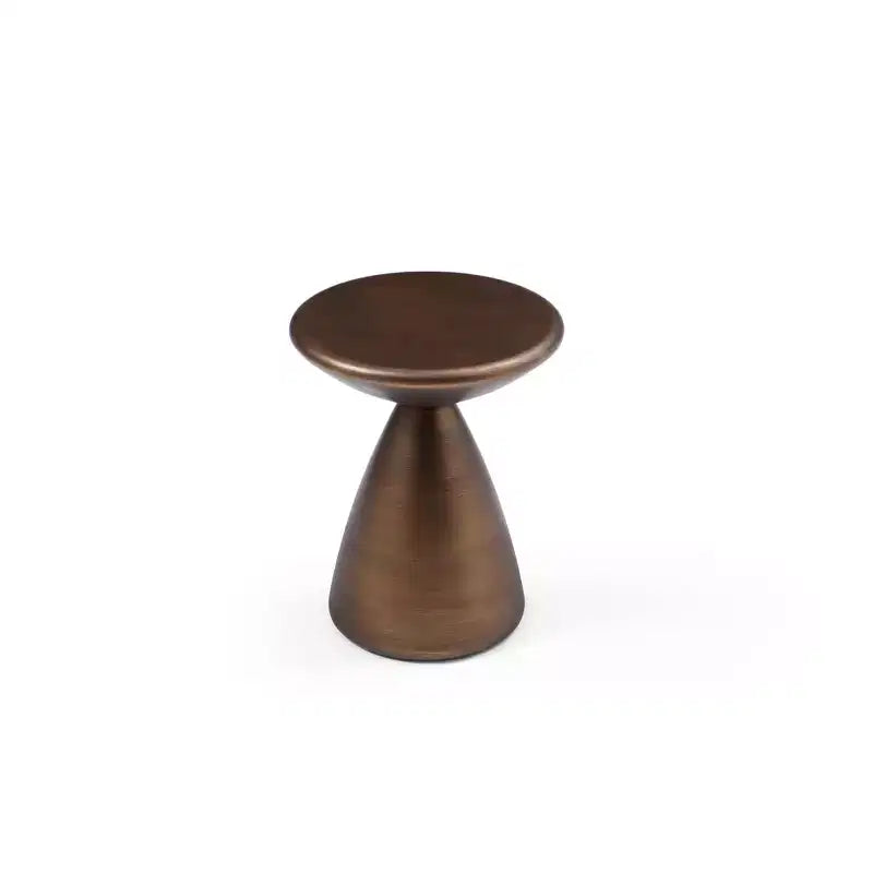 Table d'appoint ronde en métal, hauteur 25 po, couleur marron, 1 pièce