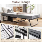 Lit pliant avec matelas de 5 pouces, lits d'appoint portables sur roulettes, lit pliant peu encombrant avec cadre en métal pour petit appartement/dortoir