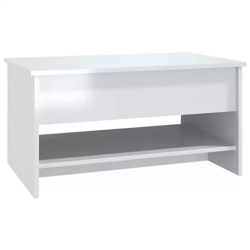 Table basse Bois d'ingénierie blanc brillant 80 x 50 x 40 cm