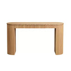 Console moderne de 150 cm avec tiroir dissimulé, table d'appoint au design à rayures verticales, table d'entrée pour salon, couloir