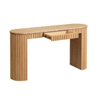 Console moderne de 150 cm avec tiroir dissimulé, table d'appoint au design à rayures verticales, table d'entrée pour salon, couloir