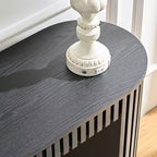 Console moderne de 150 cm avec tiroir dissimulé, table d'appoint au design à rayures verticales, table d'entrée pour salon, couloir