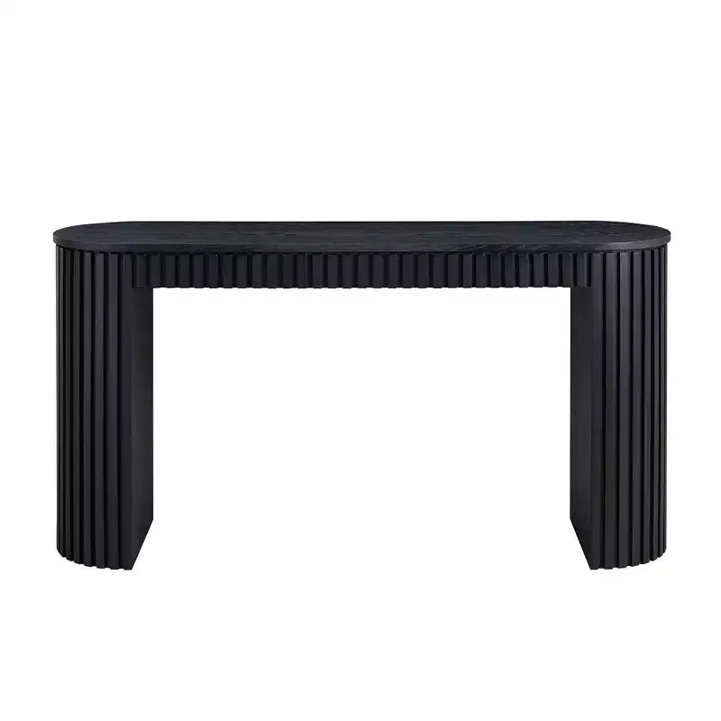 Console moderne de 150 cm avec tiroir dissimulé, table d'appoint au design à rayures verticales, table d'entrée pour salon, couloir