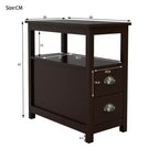 Table de chevet en bois moderne Sardis à 2 tiroirs avec étagères ouvertes