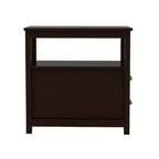 Table de chevet en bois moderne Sardis à 2 tiroirs avec étagères ouvertes