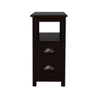 Table de chevet en bois moderne Sardis à 2 tiroirs avec étagères ouvertes