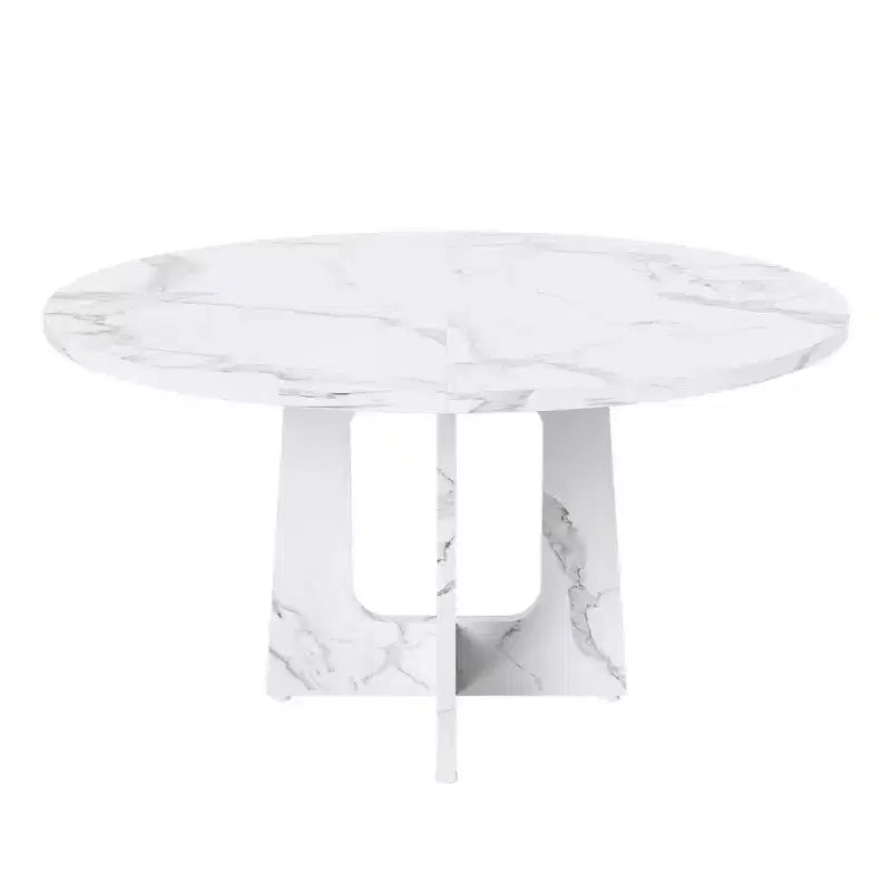 Table de salle à manger ronde 47", pied central style Mid-Century, 24 places