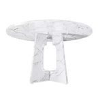 Table de salle à manger ronde 47", pied central style Mid-Century, 24 places