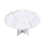 Table de salle à manger ronde 47", pied central style Mid-Century, 24 places