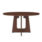 Table de salle à manger ronde 47", pied central style Mid-Century, 24 places
