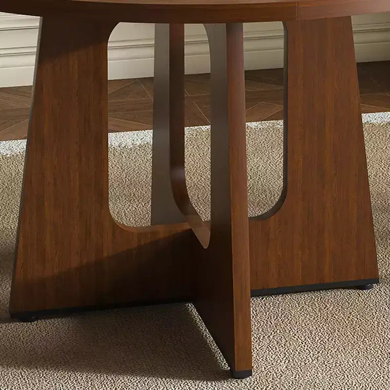 Table de salle à manger ronde 47", pied central style Mid-Century, 24 places