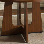 Table de salle à manger ronde 47", pied central style Mid-Century, 24 places