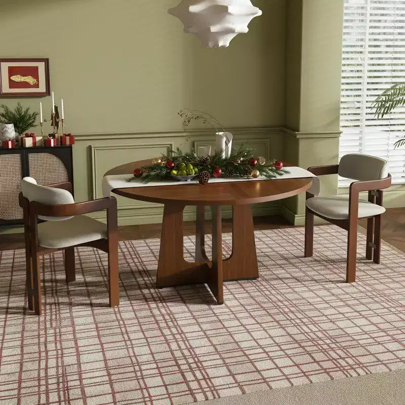 Homy Casa 47 Round Dining Table, Mid-Century Pedestal Base, Seats 24