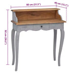 Bureau Acajou, Gris Bois d'acajou massif