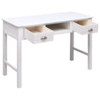 Bureau en bois de paulownia massif et bois de peuplier massif, blanc, moyen