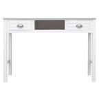 Bureau en bois de paulownia massif et bois de peuplier massif, blanc, moyen