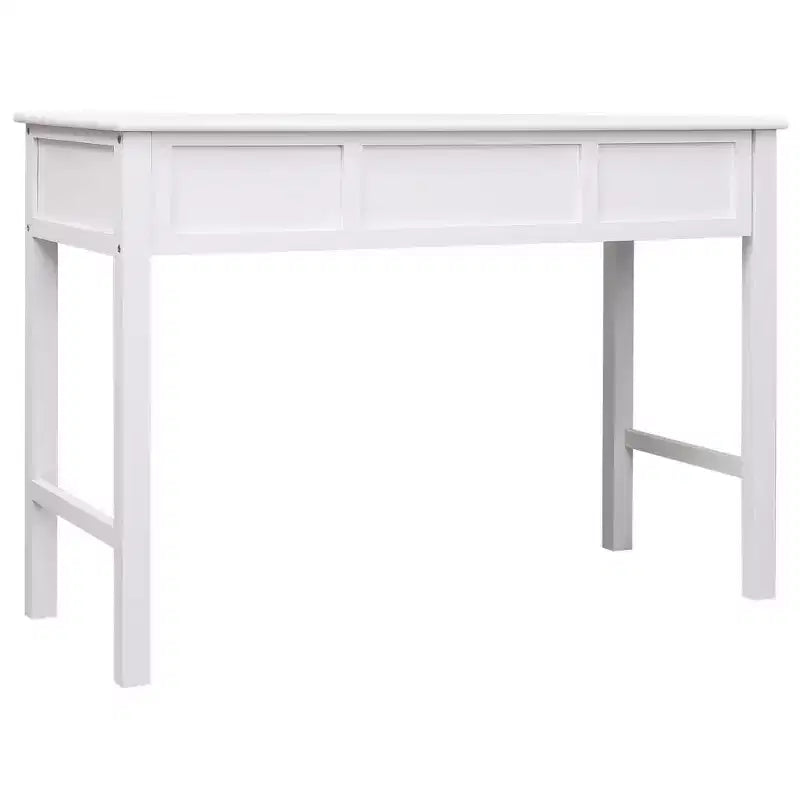 Bureau en bois de paulownia massif et bois de peuplier massif, blanc, moyen