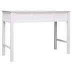 Bureau en bois de paulownia massif et bois de peuplier massif, blanc, moyen