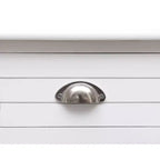 Bureau en bois de paulownia massif et bois de peuplier massif, blanc, moyen