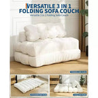 Canapé-lit pliable 3-en-1 avec oreiller, fauteuil de couchage convertible en velours côtelé pour salon, chambre, dortoir ou appartement