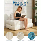 Canapé-lit pliable 3-en-1 avec oreiller, fauteuil de couchage convertible en velours côtelé pour salon, chambre, dortoir ou appartement