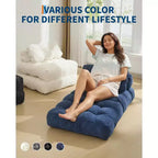 Canapé-lit pliable 3-en-1 avec oreiller, fauteuil de couchage convertible en velours côtelé pour salon, chambre, dortoir ou appartement